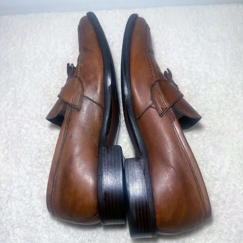 J. Murphy by Johnston & Murphy Men's Slip-On Cognac Loafers Tassel Size 9 1/3